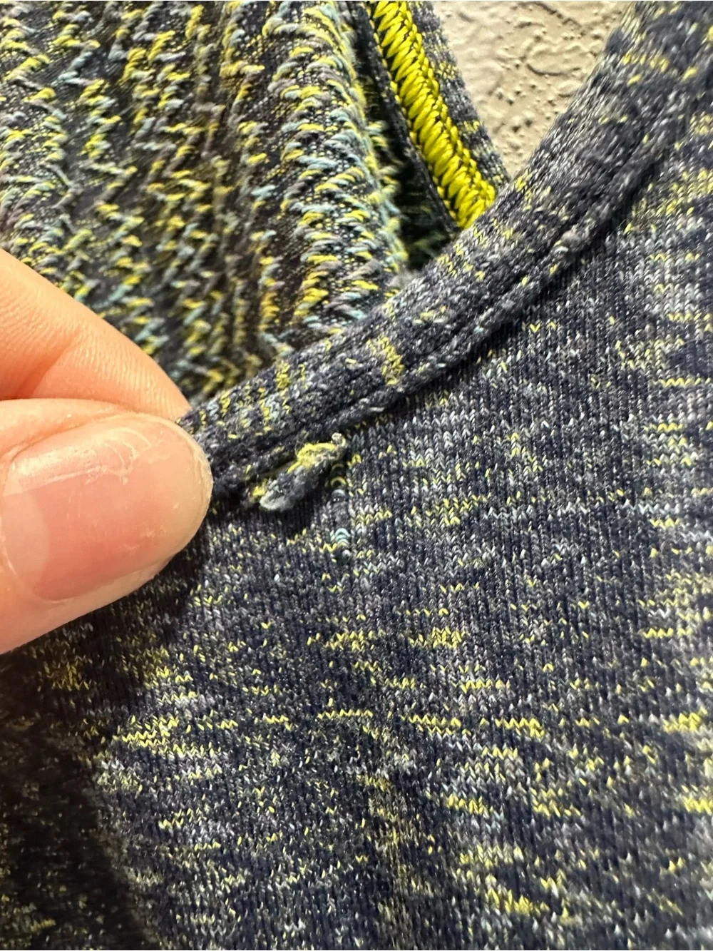 lululemon athletica Navy Striped Racerback Tank with Yellow Trim